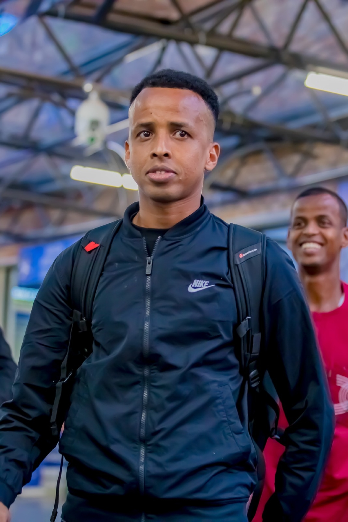 Somali referee Omar Abdulkadir Artan arrives at Kigali International Airport  ahead of officiating the 2026 CECAFA Kagame Cup final on August 7. Photos by Elvis Ndateba Mico