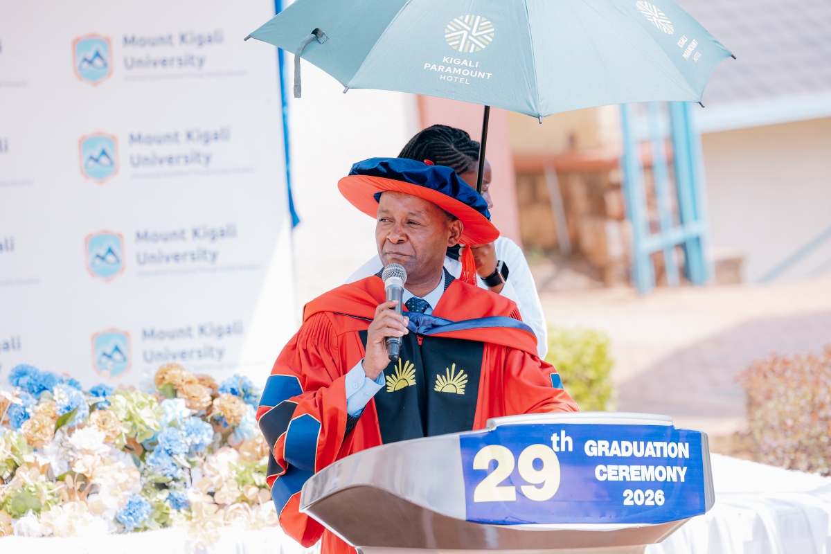 Vice Chancellor Dr. Martin Kimemia Gathiru delivers his remarks at the event.