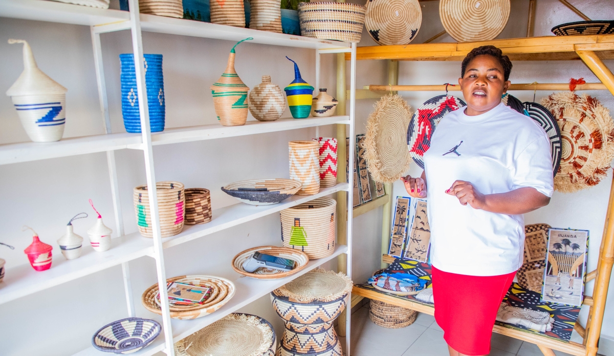 Cartas Dufatanye, 43, owner of Izuba Craft House in Kacyiru Sector, Gasabo District.