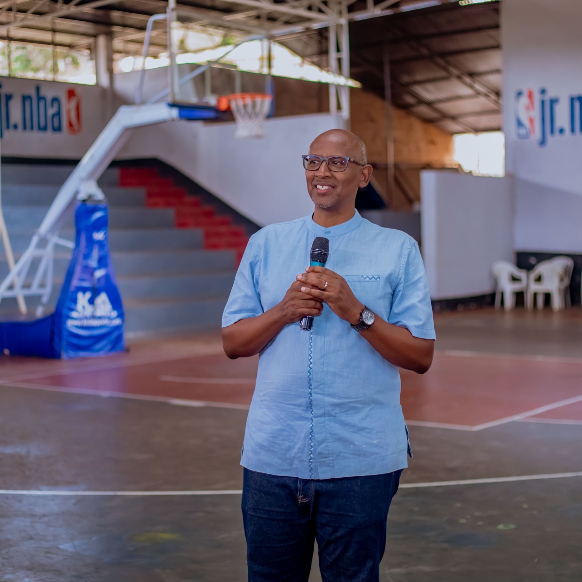 Minister of Education Joseph Nsengimana addresses 243 student-athletes representing 20 teams before travelling to Morogoro, Tanzania for the 23rd FEASSSA Games. Courtesy