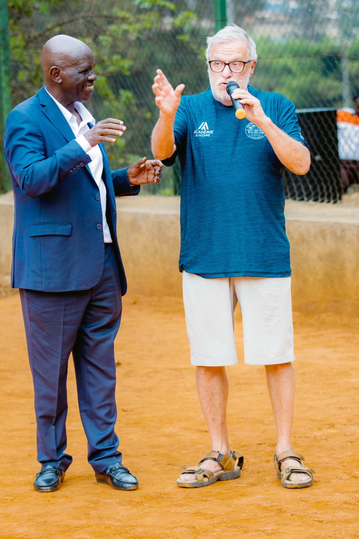 Uwizeyimana met his current sponsor Samuel Aliassime thanks to Daniel Pelletier (right), a Canadian based in Rwanda
