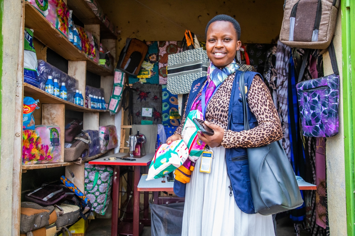 KoraLink agent in her business in Nyagatare. The agents are becoming entrepreneurs beyond being sales agents,