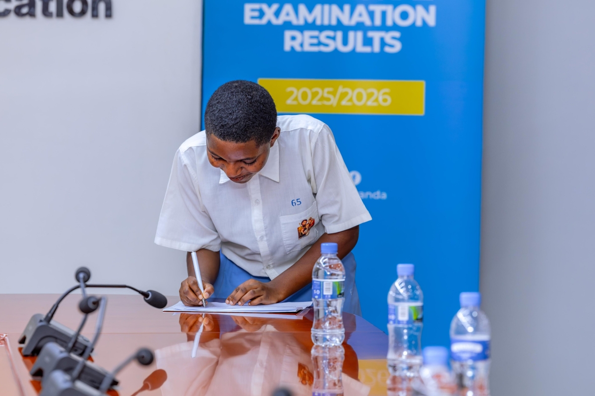 Leontine Uwamariya of ISF Nyamasheke, the top performer in Ordinary Level who recorded the highest score 98.7 per cent .