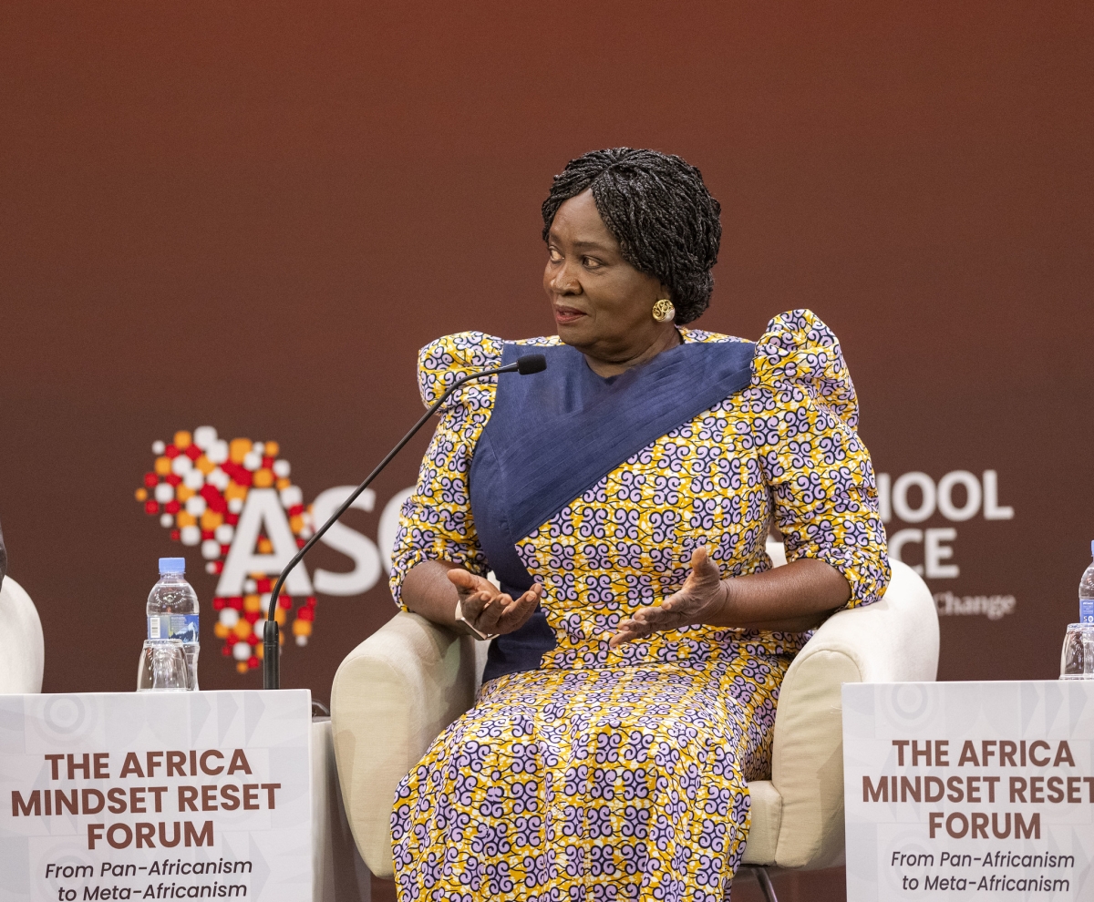 Ghana’s Vice President Jane Naana Opoku-Agyemang, speaks during a presidential panel