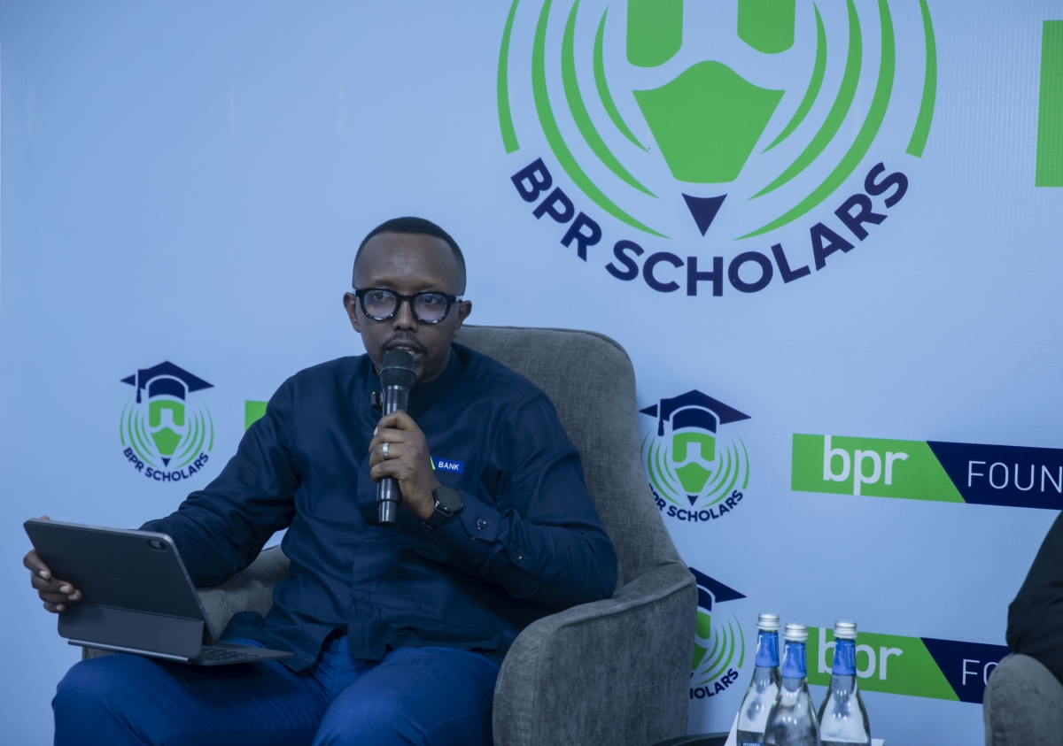 Vincent Ngirikiringo, Chief Financial Officer at BPR Bank Rwanda Plc, speaks at the event.