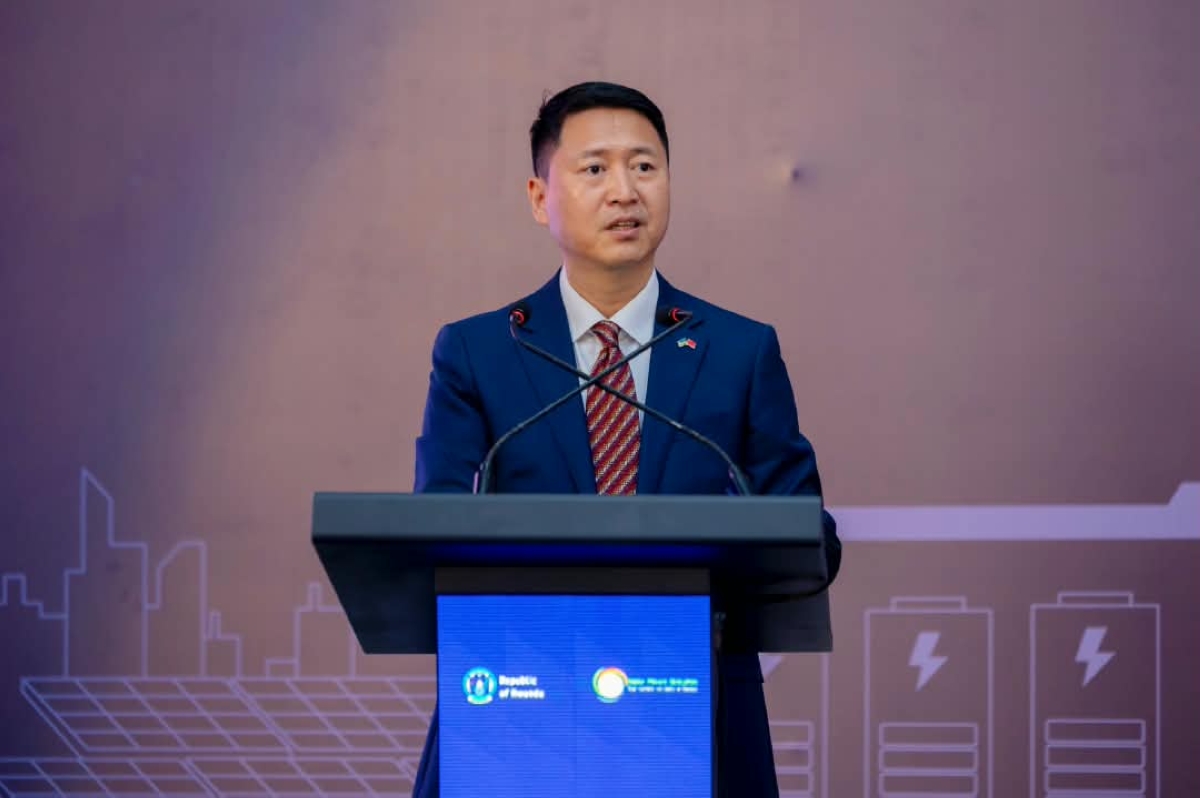 China’s Ambassador to Rwanda, Gao Wenqi, deliver remarks during the Renewable Energy for Sustainable Growth (RE4SG) Conference and Exhibition in Kigali on Tuesday, September 8. Courtesy