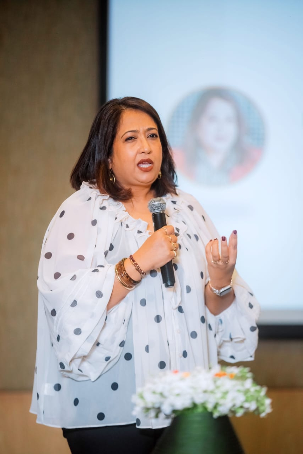 Adilla Diouman Mosafeer, founder of Talent Lab International, speaks during the official launch of the organisation at Kigali Marriott Hotel on September 11. Courtesy photo