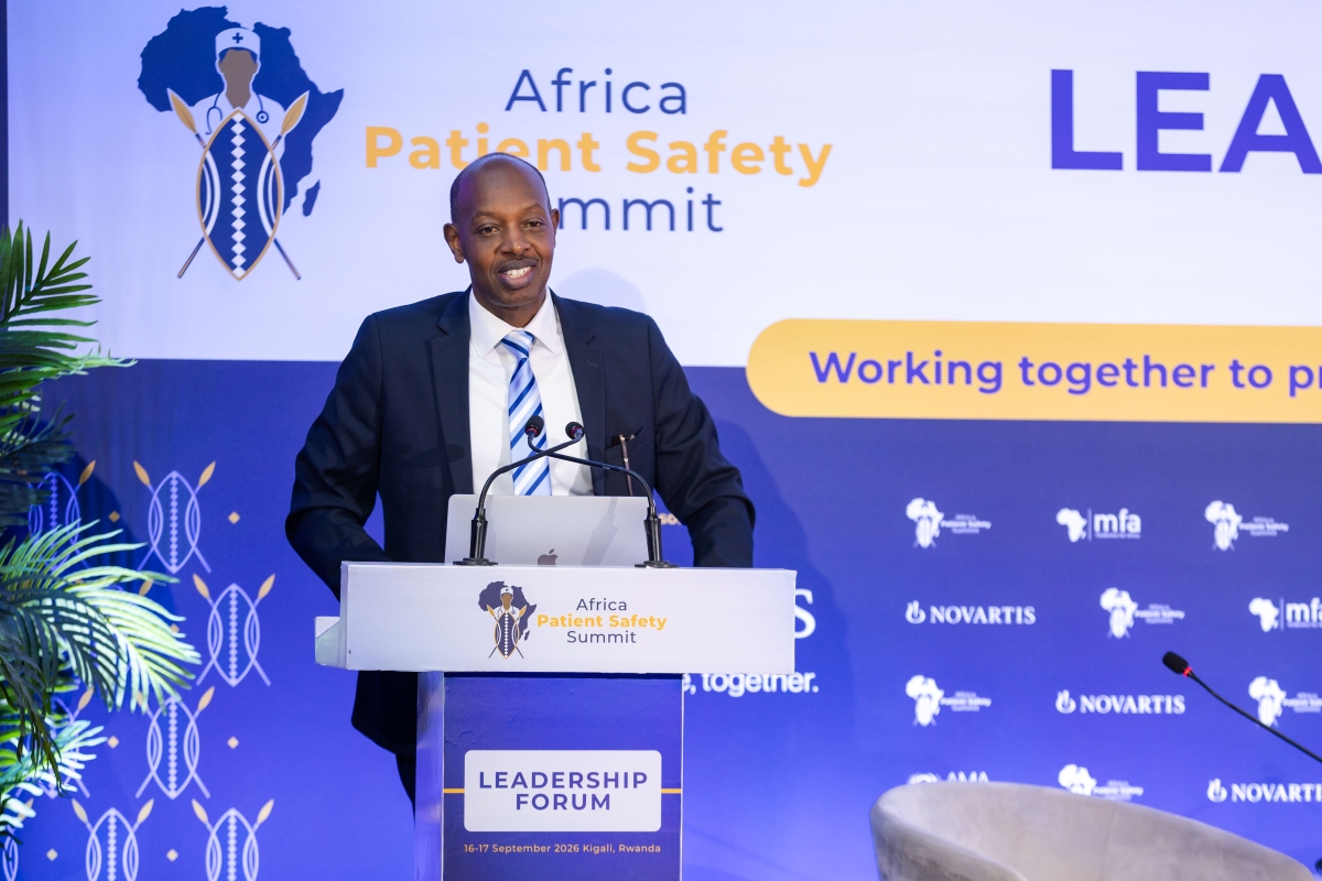 Raymond Muganga, acting Director General of Rwanda FDA, speaks during the Africa Patient Safety Summit.