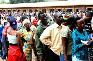 Long queues characterized yesterdayu2019s new national electronic identity card registration through out the country
