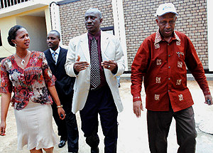 L-R: Kigali Central Prison Director Dativa Mukanyangezi, Rwandau2019s envoy to the ICTR Aloys Mutabingwa, Bubakar Jallow and Ambassador Joseph Mutaboba. (Photo/ J Mbanda)