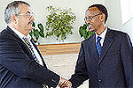 President Kagame and Dave Fish at Village Urugwiro yesterday. (Photo/PPU)
