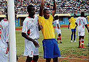 Labama Bokota Kamana featuring for the national team against Liberia recently.(File photo)