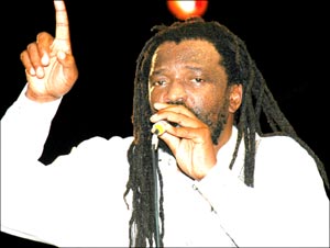 Lucky Dube performing at Amahoro National Stadium, Kigali,  during the 5th Edition of the Pan-African Dance Festival (FESPAD) on August 12, 2006. The reggae superstar was shot dead on Thursday night in Johannesburg, South Africa. (File photo)