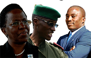 L-R: ICGLR chief Mulamula, General Nkunda and President Kabila.