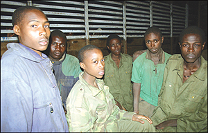 Some of the FDLR captives who were arrested by Gen. Nkundau2019s troops in August. Latest reports indicate that the rebels are fighting alongside the Congolese army against Nkunda. (File photo)
