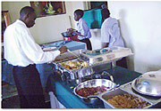 BUFFET: A client serving at Ibuhiro restaurant.