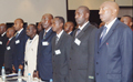 Some of the Executive Secretaries who presented their innovations before President Paul Kagame. Extreme right is MINALOC SG, Eugu00e8ne Balikana. (Photo / PPU)
