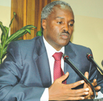 Dr Murigande addressing journalists yesterday. (Photo/G. Barya)