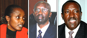 Mary Baine-Comissioner General RRA , John Rutayisire-RNEC boss and Dr Jean-Damascene Ntawukuriryayo- Health Minister