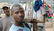 Some of the Hawkers in Kigali City doing business. (Photo/ J. Barya)