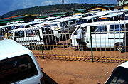 Commuter taxis parked at Nyabugogo Taxi Park in Kigali city (File photo)