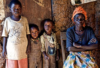 Photograph showing Mukandori, 72, who lives in a small house of three rooms in Kimironko, Kigali City. She said she had 12 children but now she only has one daughter because others died, three of HIV/Aids.