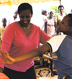 Museminari dancing with the children on Sunday. (Photo/ D. Ngabonziza)