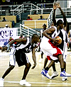 APR (Black) in action during the Fiba-Africa Club Championships in Angola