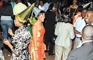 Guests dance away the night to welcome the new year at Kigali Serena hotel on Monday. (Photo/G. Barya).
