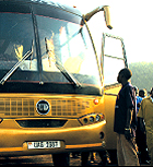 One of Jaguar companyu2019u2019s buses at a parking terminal at Nyabugogo. (File Photo)