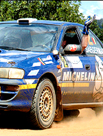 Tony Saegerman rolls his Subaru Impreza into action during the Bugesera sprint last year. This yearu2019s Memorial Sprint rally has been postponed due to fuel shortages.