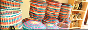 The final product: Baskets made by attendees of the Ishirahamwe Twiteze Imbere Gasabo (ITIGA) vocational training scheme. (Photo by B. Kimenyi)