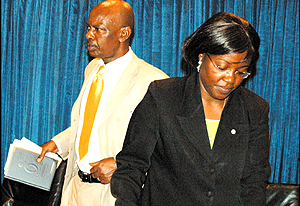 Education Minister, Dr Jeanne du2019Arc Mujawamariya and her junior, State Minister for Primary Education Joseph Murekeraho