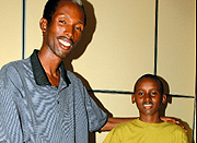 WELL DONE SON: Kigali Parentsu2019 Derrick Shema and his father Stephen Gasasira yesterday.