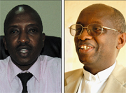 TNT's Managing Editor Ignatius Kabagambe and Fr P. Celestin Nkusi the Editor of Kinyamateka