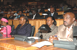 Members of both Chambers of Parliament listening attentively to AG Kamagaju as she presented her 2006 report on Monday. (File photo)
