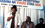 Dr Binagwaho speaking while clerics look on. (Photo/ S. Nsenga)
