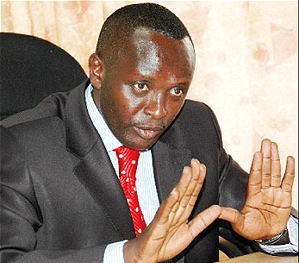 KAGAME OUT OF IT: Ngoga addressing a previous press conference. (File photo)