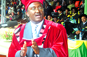 Mutsindashyaka speaking during the graduation ceremony yesterday. (Photo/ P.Ntambara)