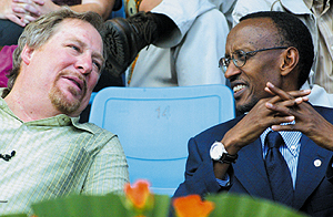 President Kagame and Pastor Warren at the launch of u2018Forty Days of Purposeu2019 yesterday at Amahoro National Stadium. (Photo/G. Barya)