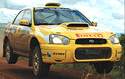 FLYING HIGH: Rwandau2019s Rudy Cantanhede flies his machine on day three of the Mountain Gorilla Rally last year.