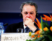 IOC President Jacques Rogge attends a meeting of the Association of National Olympic Committees (ANOC) General Assembly in Beijing, China.