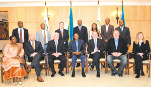 President Kagame with members of PAC at the end of the 2nd PAC meeting held in Kigali last weekend.(PPU photo)