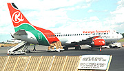 ON THE TARMAC: A Kenya Airways plane at Kigali International Airport.