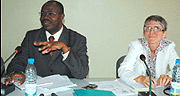 Nsengiyumva (L) and Abbot at the meeting (Photo/ J. Mbanda).