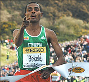 GUNNING FOR MORE MEDALS: Ethiopiau2019s Kenenisia Bekele.