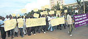 KIE students during the demonstration. (Photo/J. Mbanda).