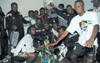 APRu2019s skipper, Elias Ntaganda leads APR players in celebrating last yearu2019s Kagame Cup triumph. (File photo)