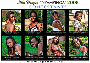 MISS CAMPUS 2008 Contestants Card.
