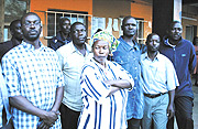 Some of the suspects after emerging from an interrogation session at Nyarugenge Prosecution offices last evening. (Photo/ E. Mucunguzi).